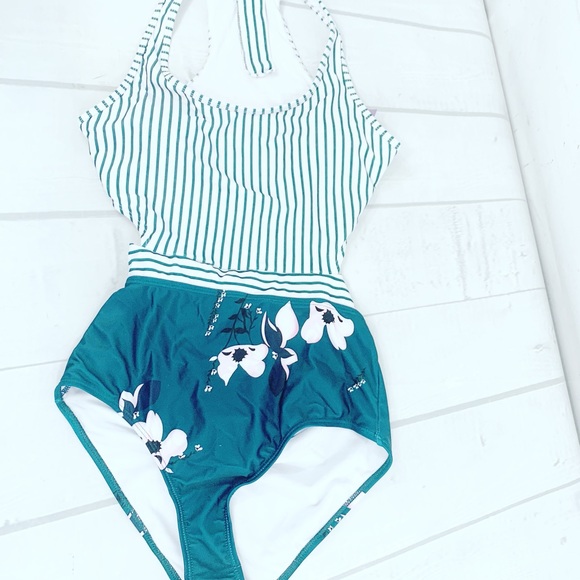 Molybell Womens One Piece Swimsuit Green Floral M - Picture 12 of 16